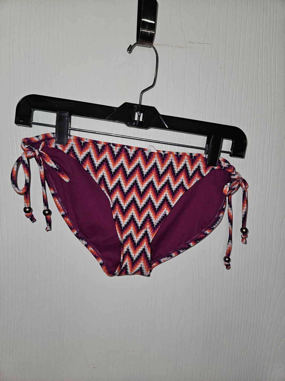 Converse Zigzag Side-Tie Bikini Bottoms in Magenta, Orange, White